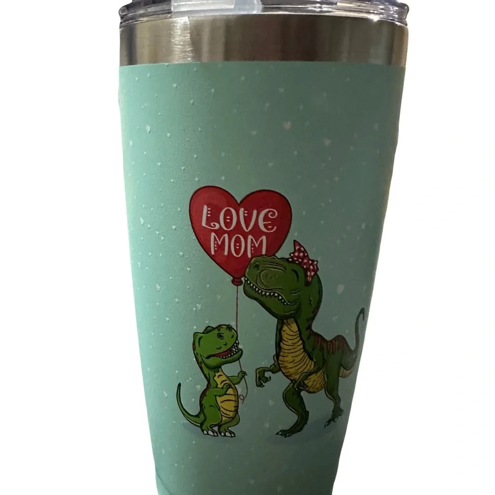 Sursip 20 ozs Insulated Tumbler‎ - dinosaurs - love mom.